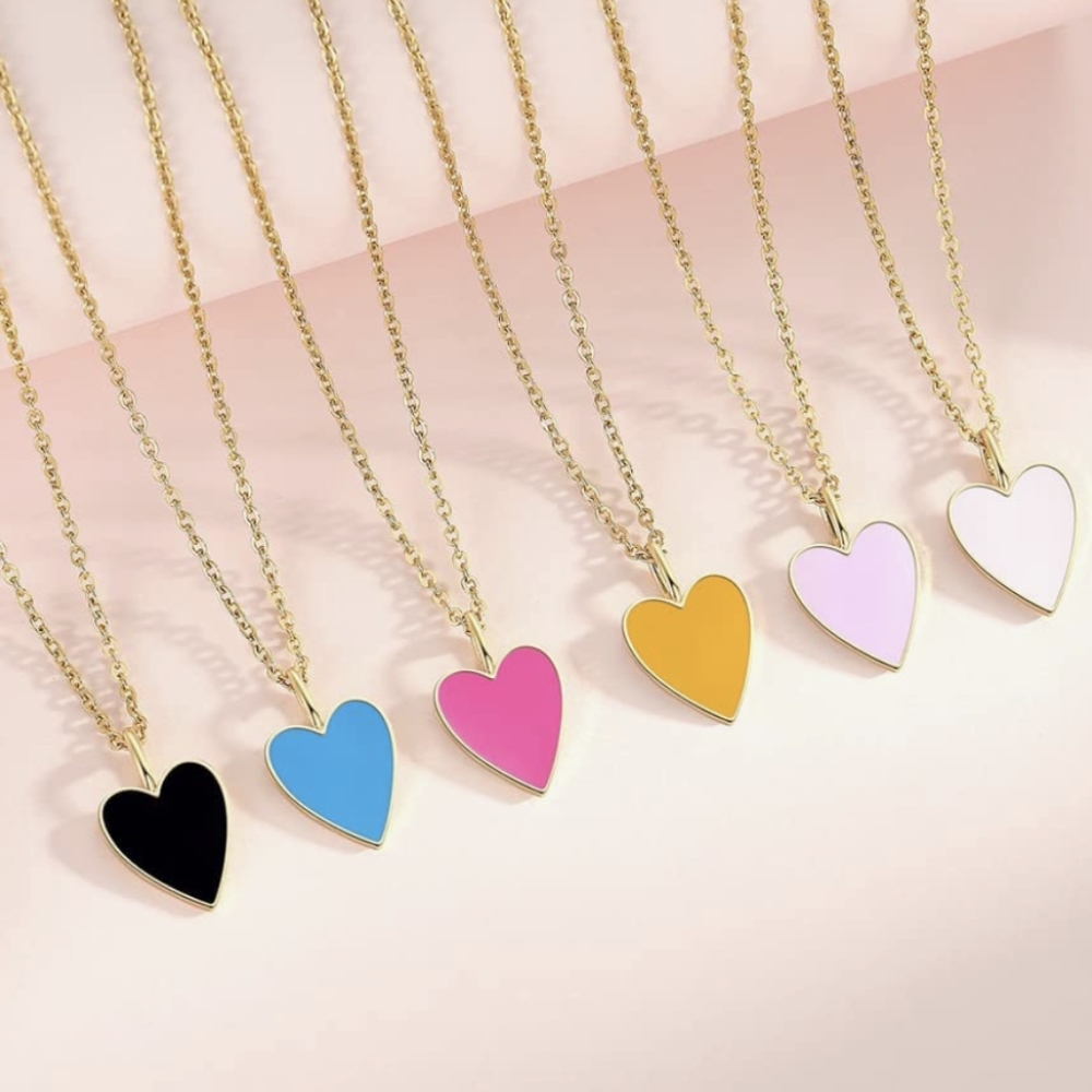 7 pink Heart necklace NWT - Picture 2 of 4